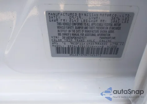 2019 Nissan Sentra S z USA, uszkodzony, nr VIN 3N1AB7AP0KY421571